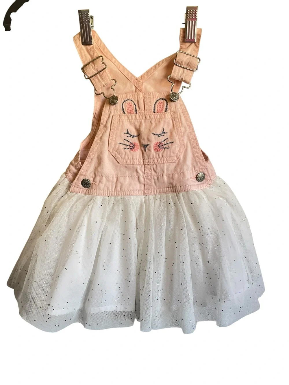 OshKosh B'gosh Light Pink Girls Overall Dress with Cream‎ Patch